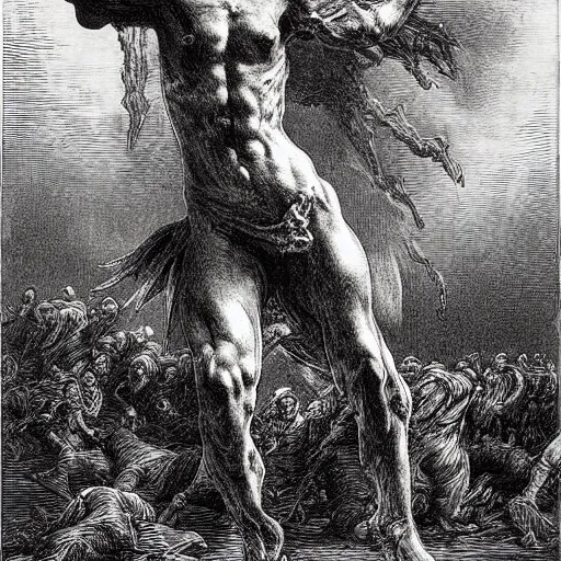 Image similar to rage fury anger by gustave dore