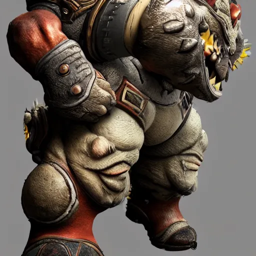 Image similar to Bowser from Mario in Gears of War, highly detailed, high quality, HD, 4k, 8k, Canon 300mm, professional photographer, 40mp, lifelike, top-rated, award winning, realistic, sharp, no blur, edited, corrected, trending