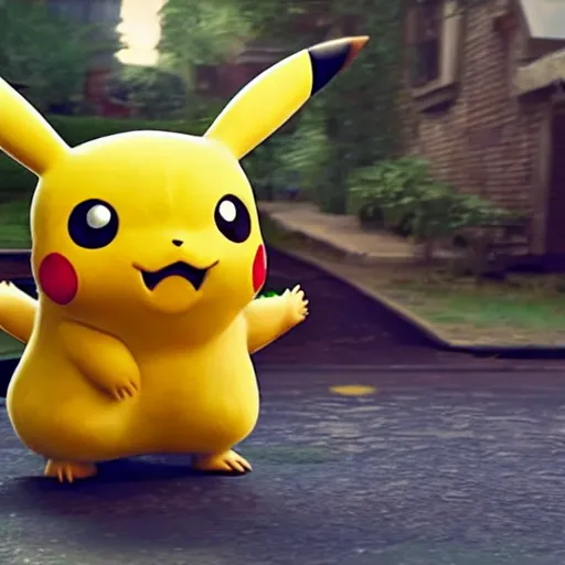 Prompt: Pikachu in The Meta-verse 4K quality super realistic