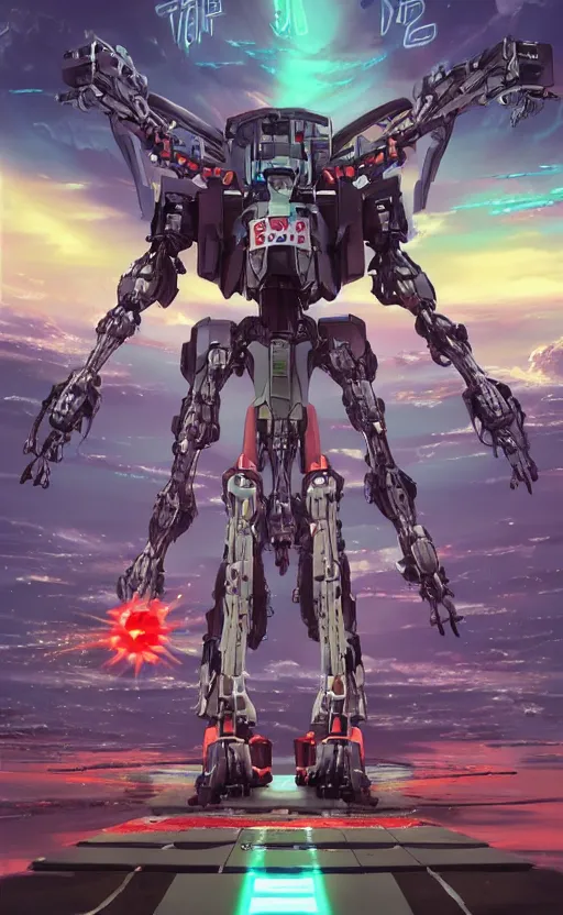 Prompt: < 3 d huge mecha > in the style of < neon genesis evangelion > with a < mechanical guitar > in hand, movie poster, < full body robot >, 3 d anime, arcane style, retropunk, steampunk, high resolution, 4 k, retrofuturism, studio ghibli, simon stalenhag