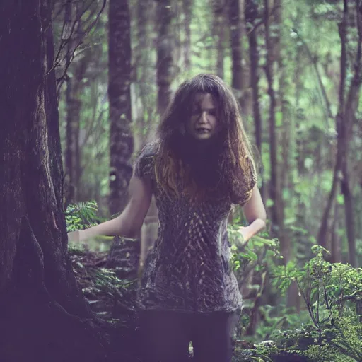 Image similar to entrancing beautiful portrait in the forest full body