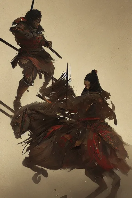 Image similar to epic samurai warrior concept arts, by greg rutkowski, intricate details, highly detailed