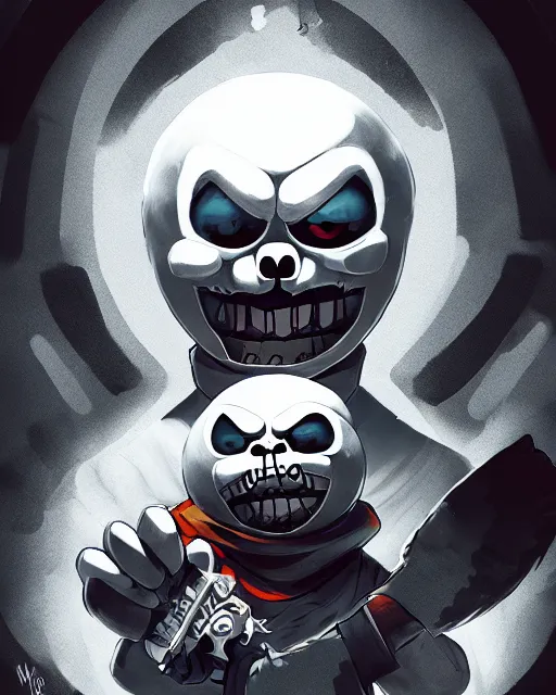 of sans undertale, fanart, complex and dramatic, Stable Diffusion