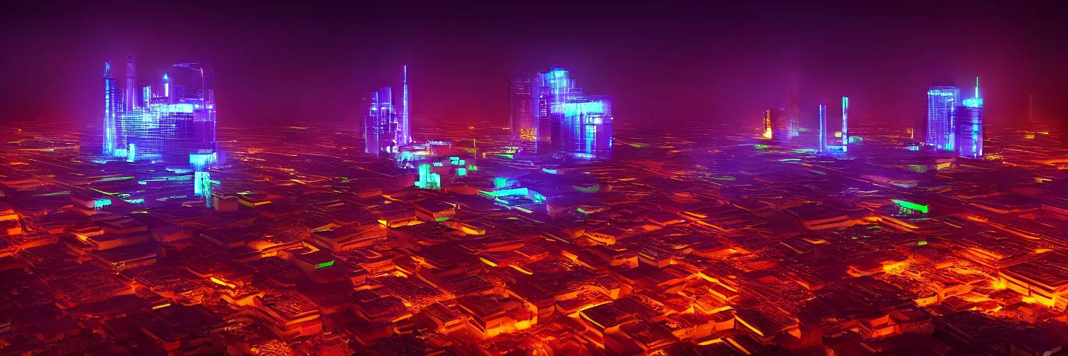 Image similar to Cyberpunk Power Plant, futuristic Phnom-Penh Cambodia, neon dark lighting