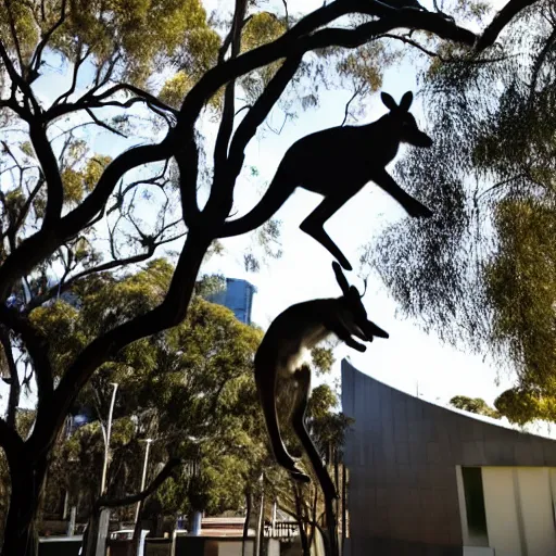 Image similar to kangaroo doing parkour at the adelaide festival center