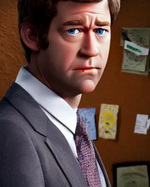 Image similar to jim halpert as a muppet. highly detailed felt. hyper real photo. 4 k.