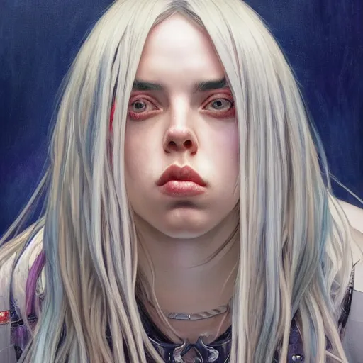 Prompt: Billie Eilish, by Mark Brooks, by Donato Giancola