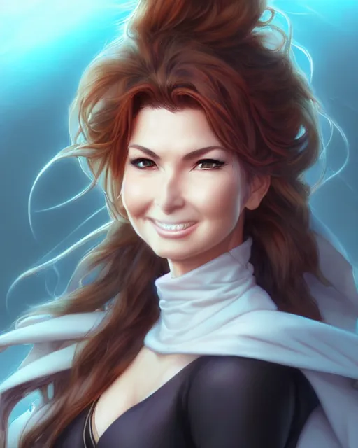 Image similar to anime portrait of Shania Twain by Stanley Artgerm Lau, WLOP, Rossdraws, James Jean, Andrei Riabovitchev, Marc Simonetti, and Sakimichan, trending on artstation