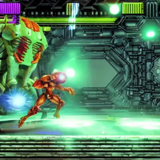 Prompt: Super metroid on unreal engine, 3d, beautiful graphics, new graphics