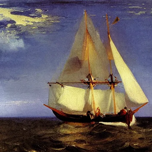 Prompt: Caravel by Winslow Homer, by J.M.W Turner