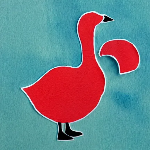 Image similar to cute goose, watercolor, diecut sticker