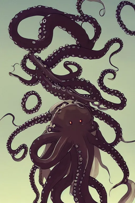 Prompt: key anime visuals of a octopus mixed with a ninja. a katana in his tentacle. the octopus is dressed as a ninja. highly detailed, intricate, directed by makoto shinkai, anime manga style, trending on art station.