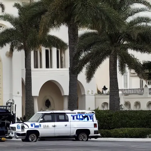 Prompt: FBI searches Donald Trump’s Mar-a-Lago home and seizes documents, newspaper headline