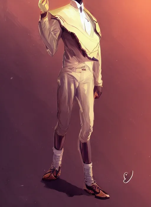 Image similar to a highly detailed illustration of attractive young african guy with flat top, wearing track and field suit, dramatic standing pose, intricate, elegant, highly detailed, centered, digital painting, artstation, concept art, smooth, sharp focus, league of legends concept art, wlop