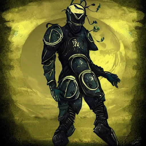 Image similar to lunarpunk knight, digital art