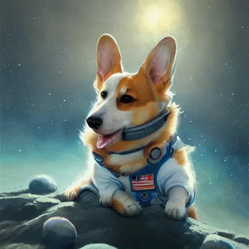 Prompt: corgi cosmonaut in space, beautiful digital painting, hyperrealistic, smooth, extremely detailed, greg rutkowski, trending on artstation