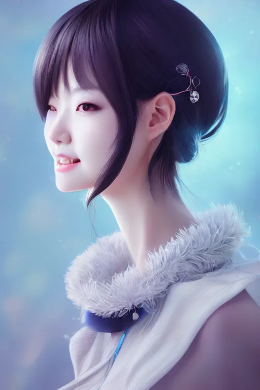 Image similar to a luxury and beautiful fashion and dreamlke japan girl, charming smile, illustration, by artgerm lau, & jeehyung lee & wlop, hyperdetailed, 8 k realistic, symmetrical, frostbite 3 engine, cryengine, dof, trending on artstation, trending on deviantart