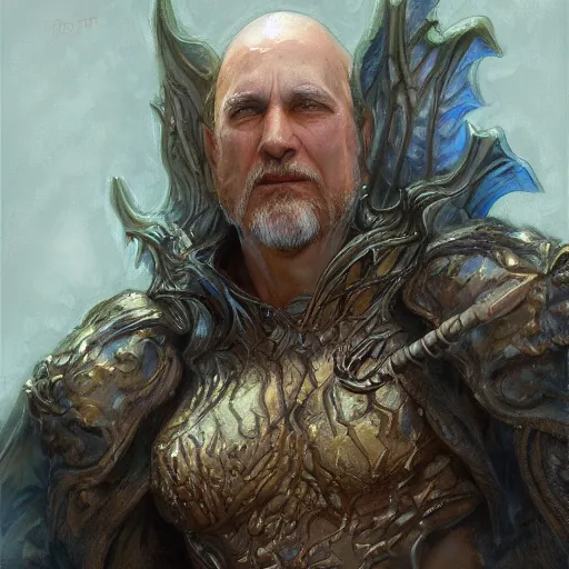 Image similar to Moist Critical as a fantasy D&D character, portrait art by Donato Giancola and James Gurney, digital art, trending on artstation