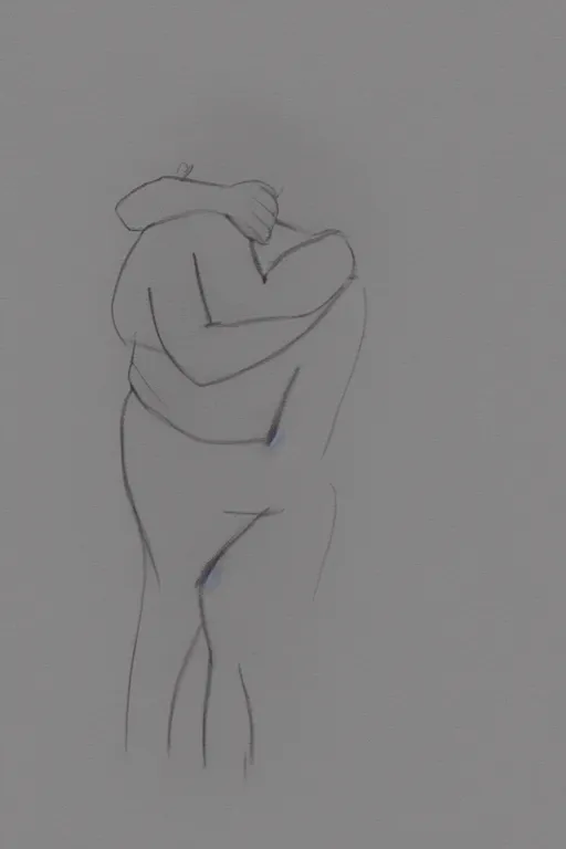 Image similar to minimalist sketch of a hug