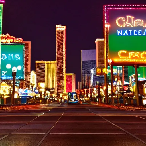 Prompt: bokeh Nightlights over vegas