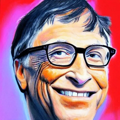 Prompt: Buff Bill Gates, painting by Monet