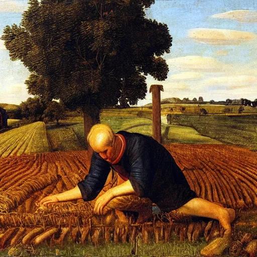 Image similar to Farmer tilling his field by Fra Bartolomeo,