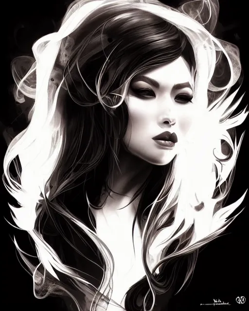 Image similar to black crimson ink smoke portrait of a bee, artgerm, wlop, artstation