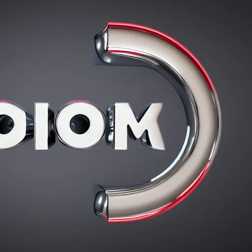 Prompt: a chrome logo that says! dream, typography, 3 drender, octane render