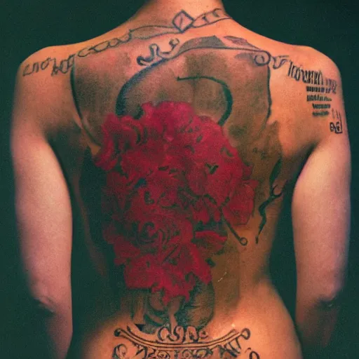 Image similar to a good morning back tattoo, by annie leibovitz and steve mccurry, natural light canon eos c 3 0 0, ƒ 1. 8, 3 5 mm, 8 k, medium - format print