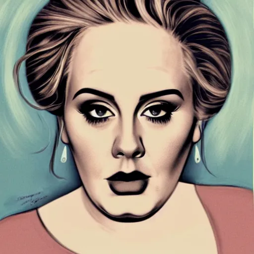 Prompt: singer Adele portrait