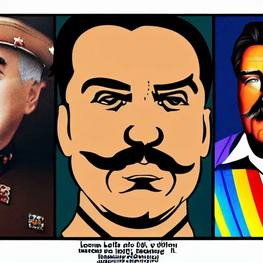 Prompt: lgbt art, tom of finland style, stalin, lenin, in billy herrington body, big, daddy, art in 4 k, high quality