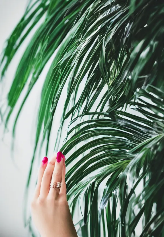 Prompt: a photo of one ultra detailed beautiful feminine cupped palm, instagram photo, studio photo, 9 0 mm, f / 1. 4