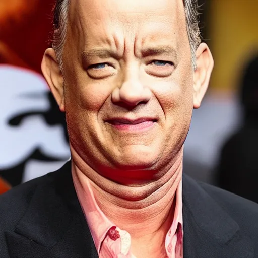 Prompt: tom hanks has a swastika tattoo