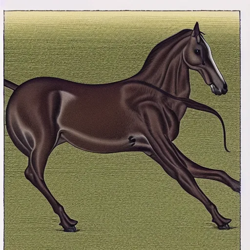 Image similar to hybrid of mouse and horse, half horse - half mouse, art by george stubbs, kawase hasui