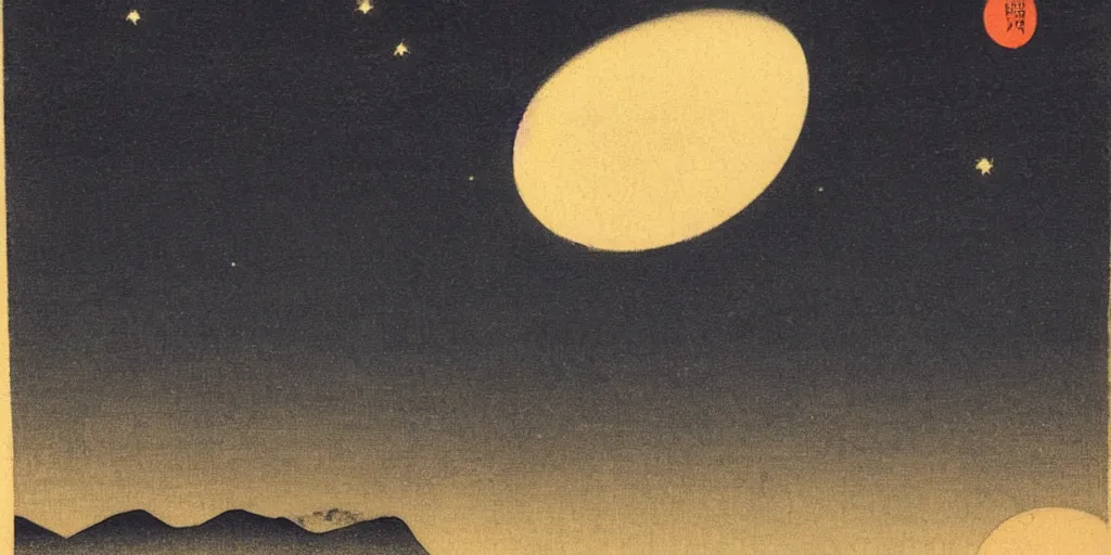 Image similar to night sky by ohara koson, 1 9 1 0