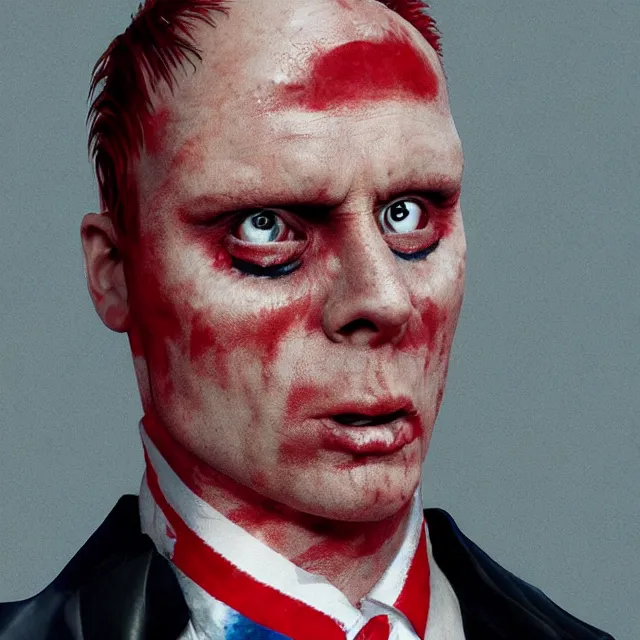 Image similar to Keith Flint from The Prodigy as the President of the USA, artstation, smooth, octane render, wide shot