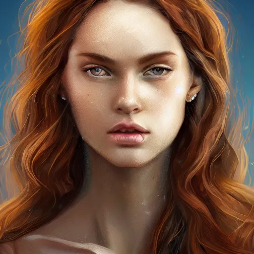 Prompt: A portrait of an attractive young female earth angel, beautiful long brown hair, rocks and stones, intricate, highly detailed, elegant, digital painting, trending on artstation