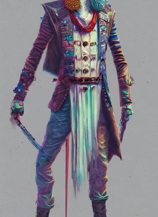 Image similar to detailed full body concept art illustration colorful pastel painting of a david bowie pirate in full intricate clothing, ultra detailed, digital art, octane render, 4K, dystopian, micro details