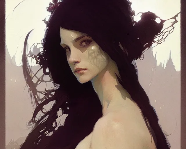 Image similar to photography of jeffrey catherine jones, deep focus, d & d, fantasy, intricate, elegant, highly detailed, digital painting, artstation, concept art, matte, sharp focus, illustration, hearthstone, art by artgerm and greg rutkowski and alphonse mucha