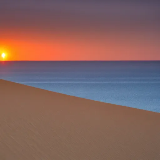 Prompt: sunset over the dune sea