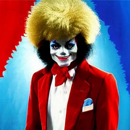 Image similar to “ michael jackson as bozo the clown”