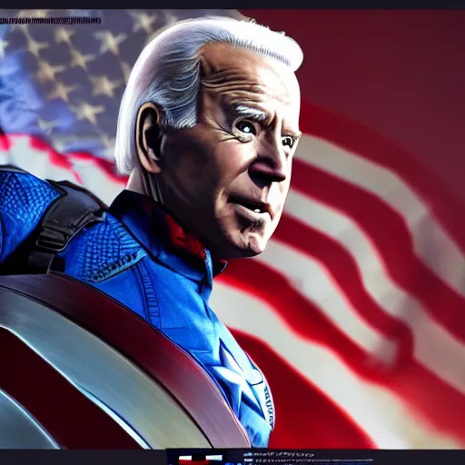 Prompt: joe biden as captain america wearing captain america costume, realistic artstyle, trending on artstation, macro, highly intricate, vibrant, digital painting, full portrait, hd, cinematic, dramatic, ultra detailed, illustration, concept art, unreal engine 5, 8 k, 4 k