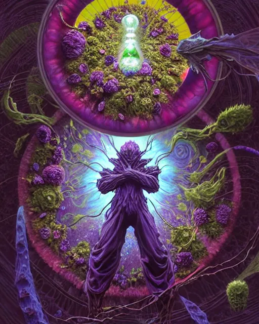 Prompt: the platonic ideal of flowers, rotting, insects and praying of cletus kasady carnage thanos nazgul wild hunt doctor manhattan chtulu mandelbulb howl's moving castle mandala davinci heavy rain, d & d, fantasy, ego death, decay, dmt, psilocybin, art by artgerm and greg rutkowski and alphonse mucha