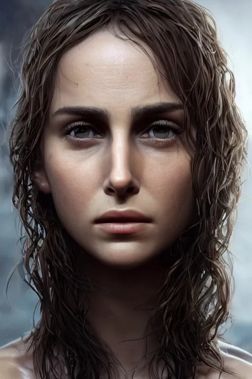 Prompt: Nathalie Portman portrait, loving amber eyes, a shy face, looking at camera, unreal 5, hyperrealistic, octane render, Regal, Refined, Detailed Digital Art, RPG portrait, William-Adolphe Bouguereau, Michael Cheval, dynamic lighting, Highly Detailed, Cinematic Lighting, Unreal Engine, 8k, HD