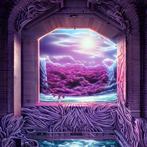 Prompt: liminal spaces, the ego separates, hyperrealistic surrealism, dreamscape, award winning masterpiece with incredible details, a surreal vaporwave vaporwave vaporwave vaporwave vaporwave painting by artgerm, highly detailed, trending on artstation