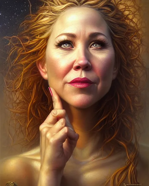 Image similar to detailed portrait of christina applegate apple!! gate!! by tomasz alen kopera and peter mohrbacher and johanna martine! and margaret keane! coherent luminescent