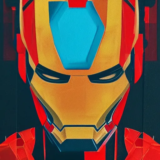 Image similar to Iron Man profile picture by Sachin Teng, asymmetrical, Organic Painting , Matte Painting, geometric shapes, hard edges, graffiti, street art:2 by Sachin Teng:4