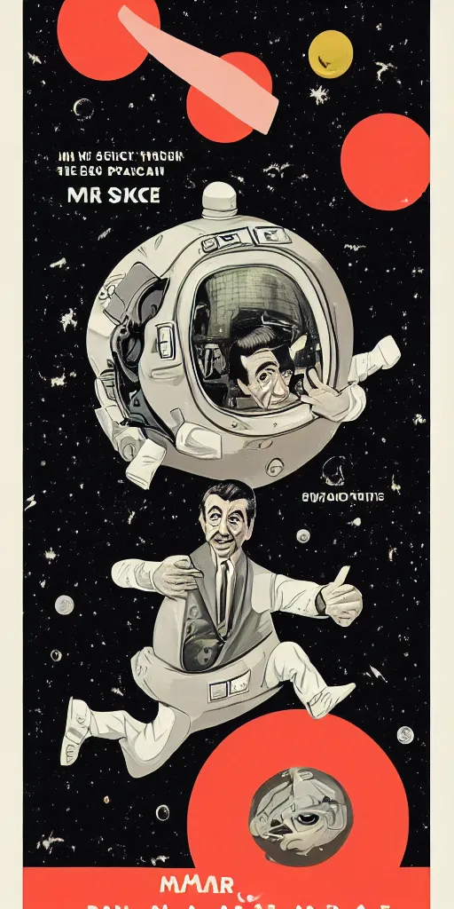 Image similar to criterion collection Poster art for the film Mr. Bean goes to Space