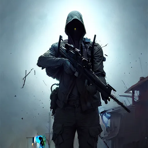 Prompt: only the dead have seen the end of war, artwork by artgerm, danger lurking in the night, fear of death, rendered in pov - ray, style of greg rutkowski and jackson pollock