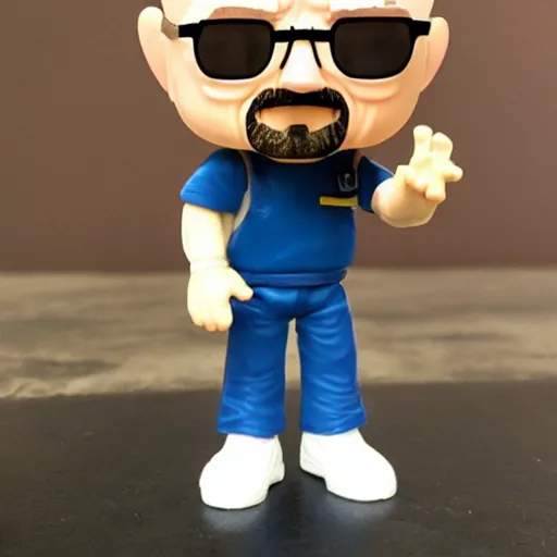 Prompt: Walter White as a Funko Pop figurine